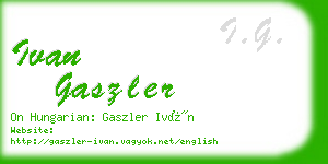 ivan gaszler business card